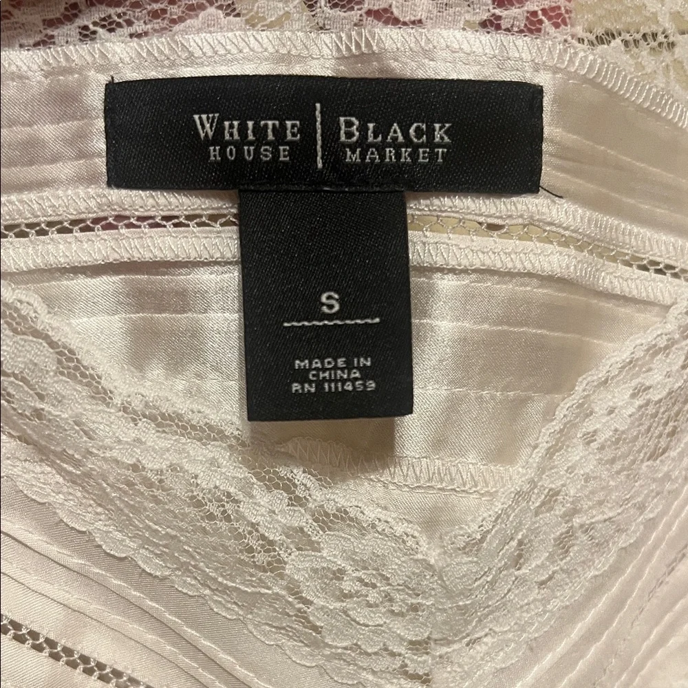 White House Black Market Ivory Lace Trim Camisole - Picture 2 of 12